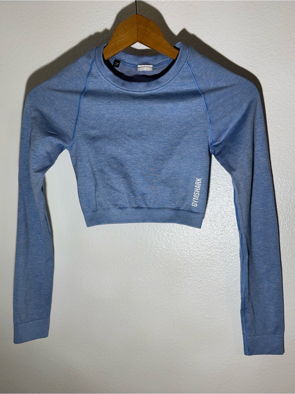 Gymshark Light Blue Cropped Long Sleeve Top